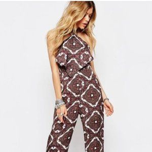 Missguided Boho Aztec Print Wide Leg Jumpsuit